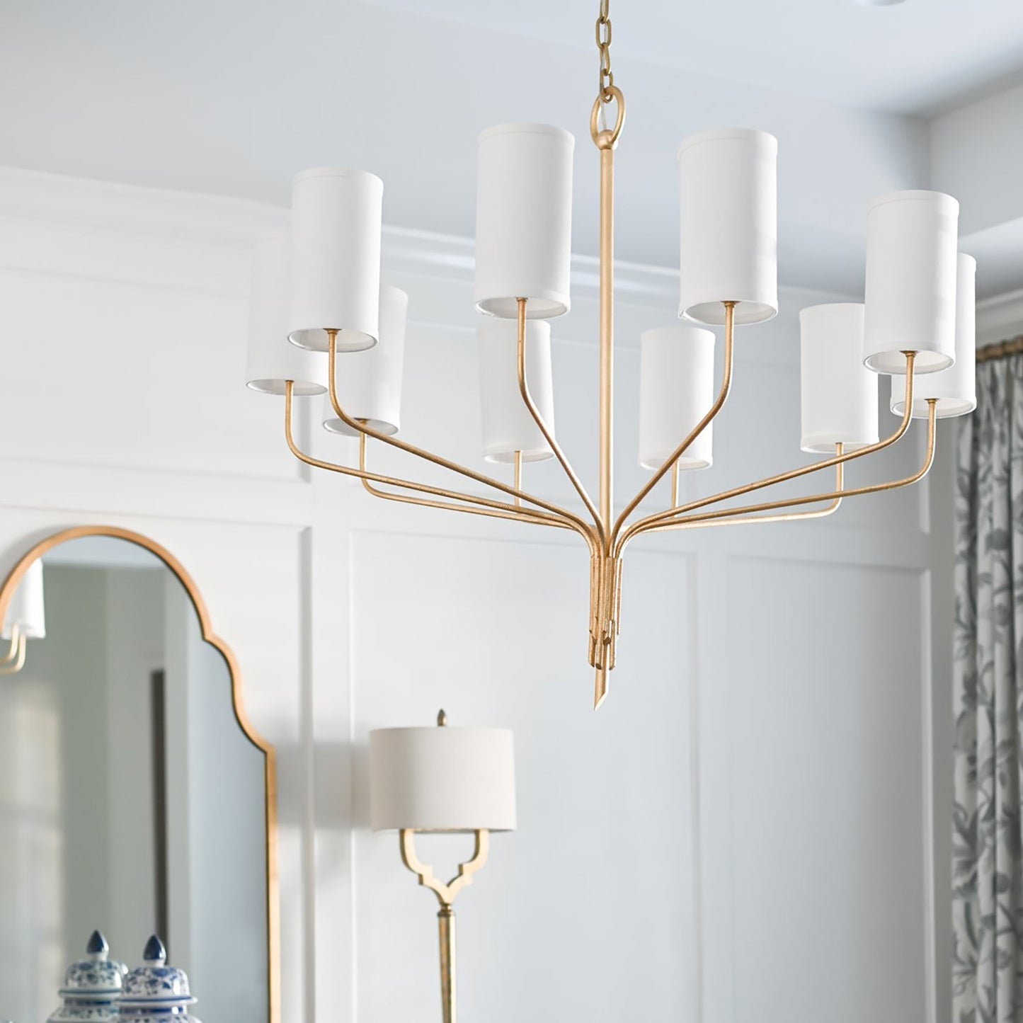 Juniper Chandelier in living room.