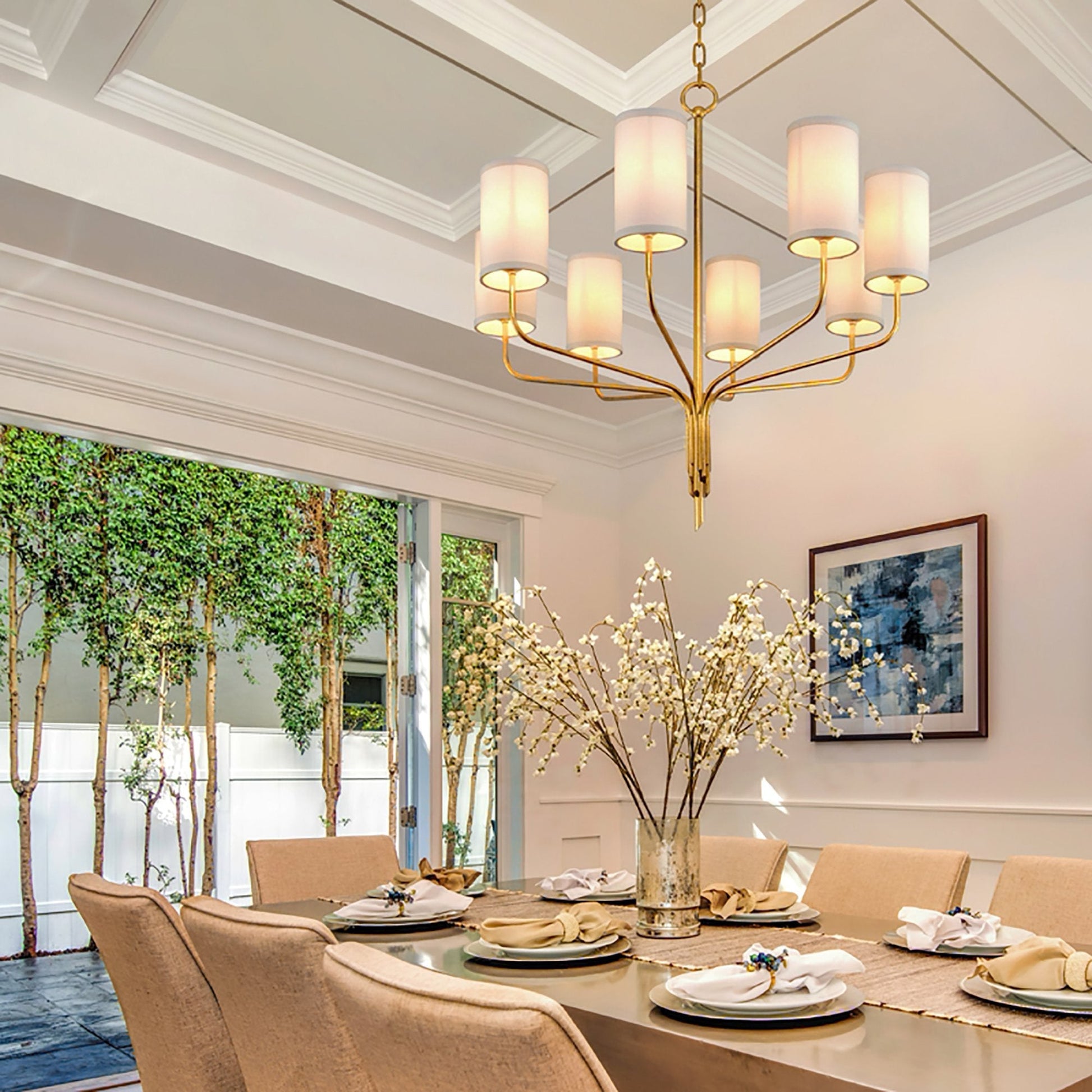 Juniper Chandelier in dining room.