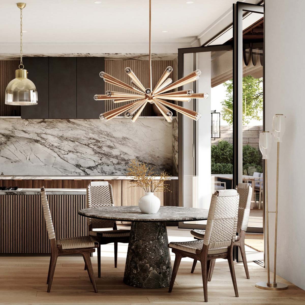 Keanu Chandelier in kitchen.