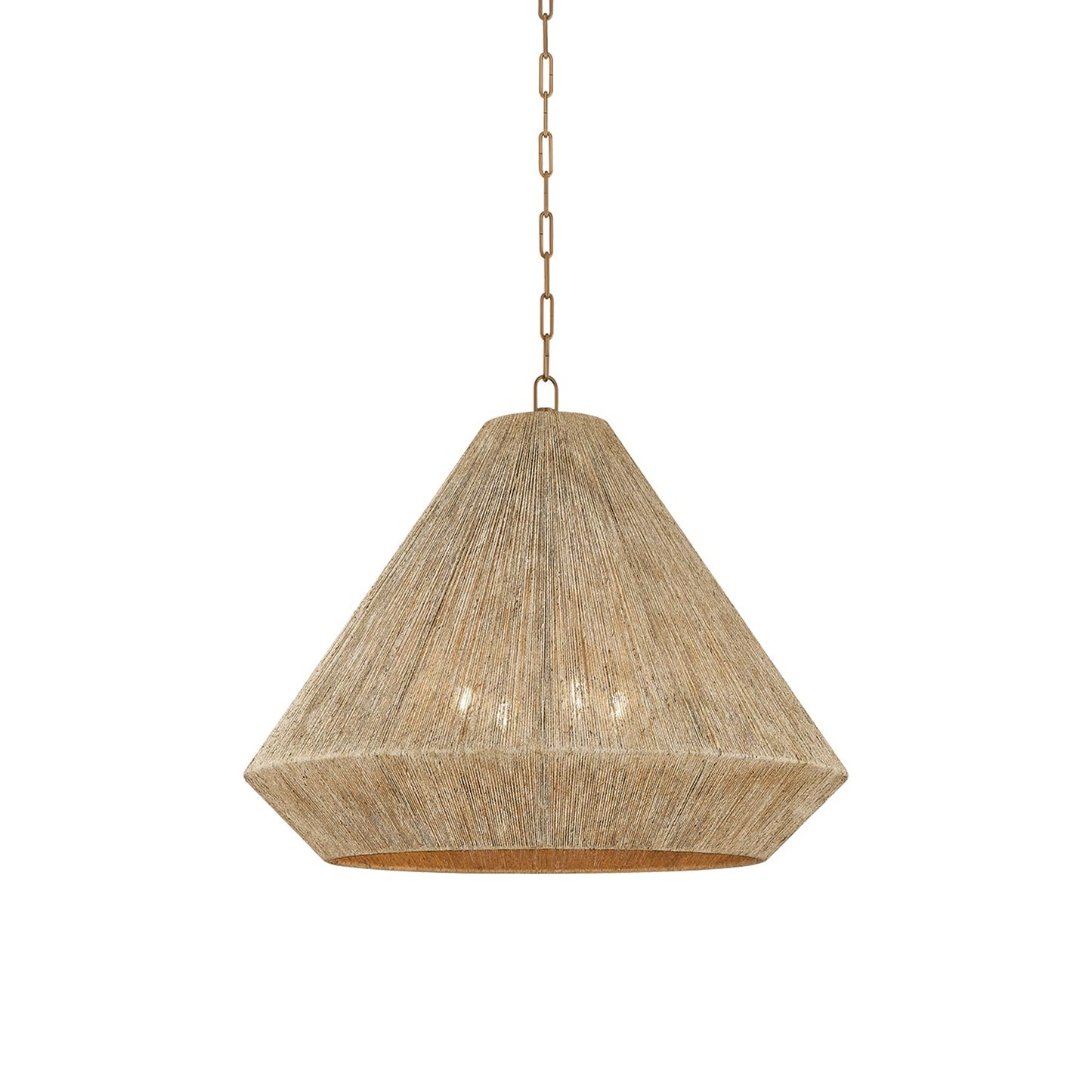 Keats Pendant Light in Patina Brass (30-Inch).