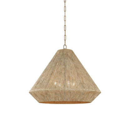 Keats Pendant Light in Patina Brass (30-Inch).