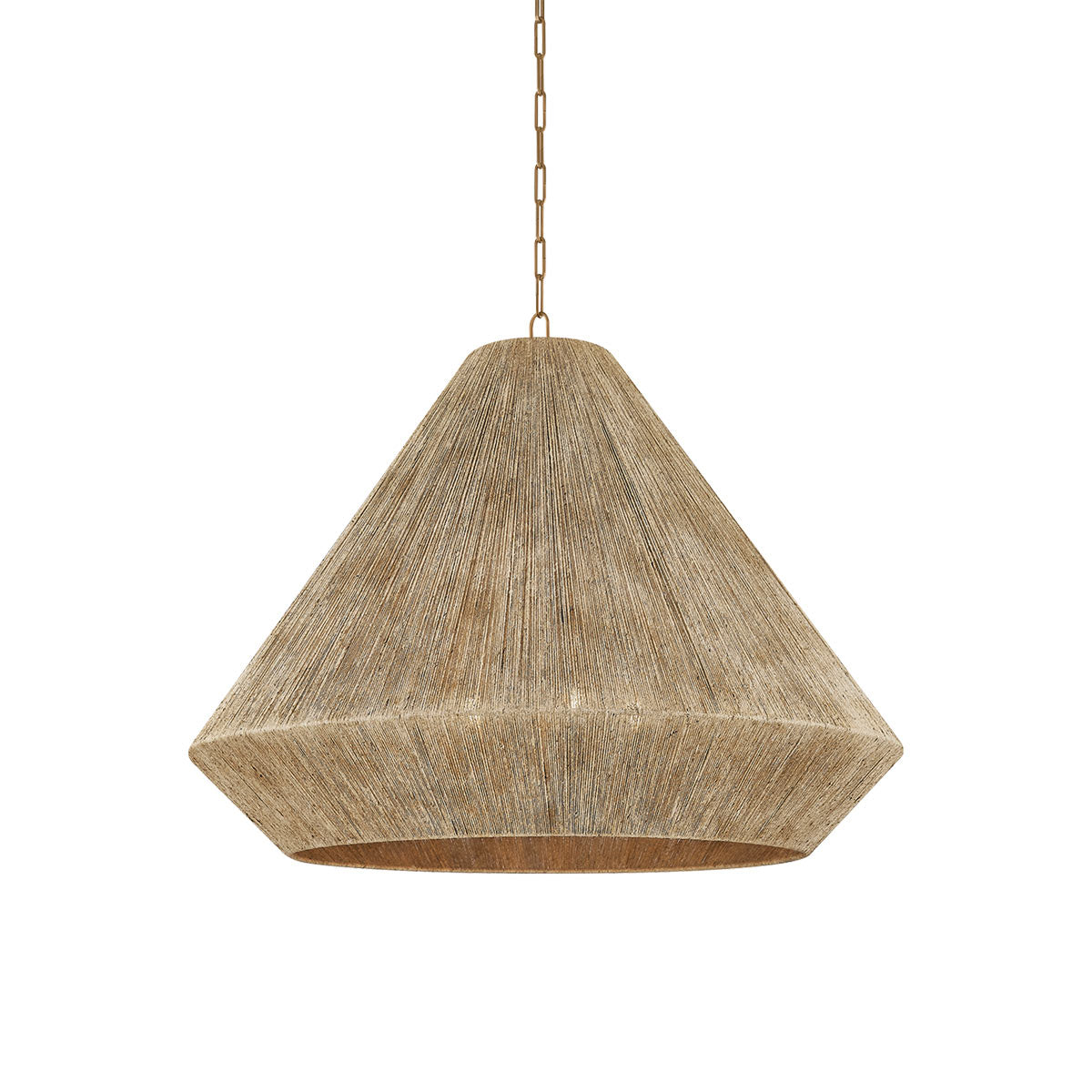 Keats Pendant Light in Patina Brass (40-Inch).