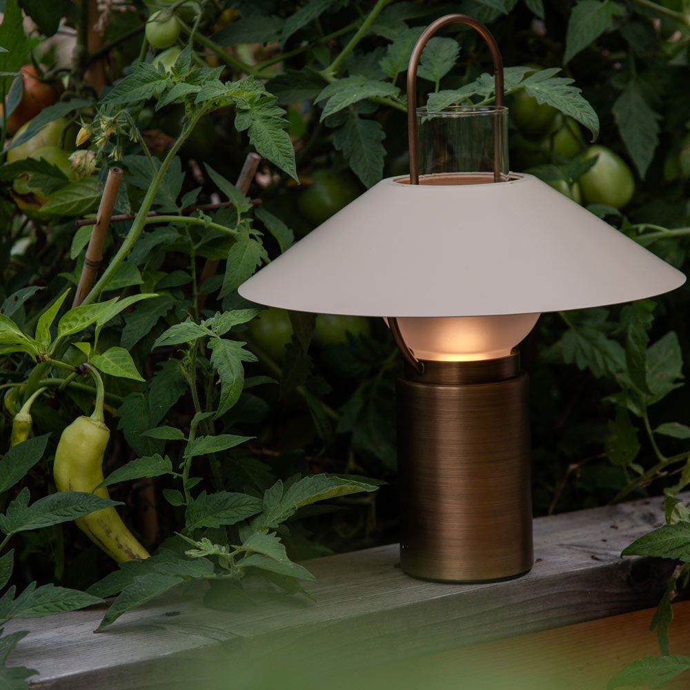 Kindle LED Rechargeable Table Lamp in Outside Area.