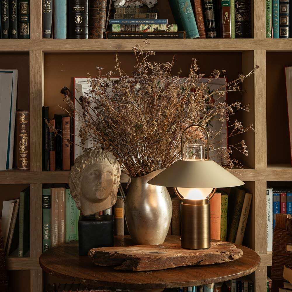 Kindle LED Rechargeable Table Lamp in living room.