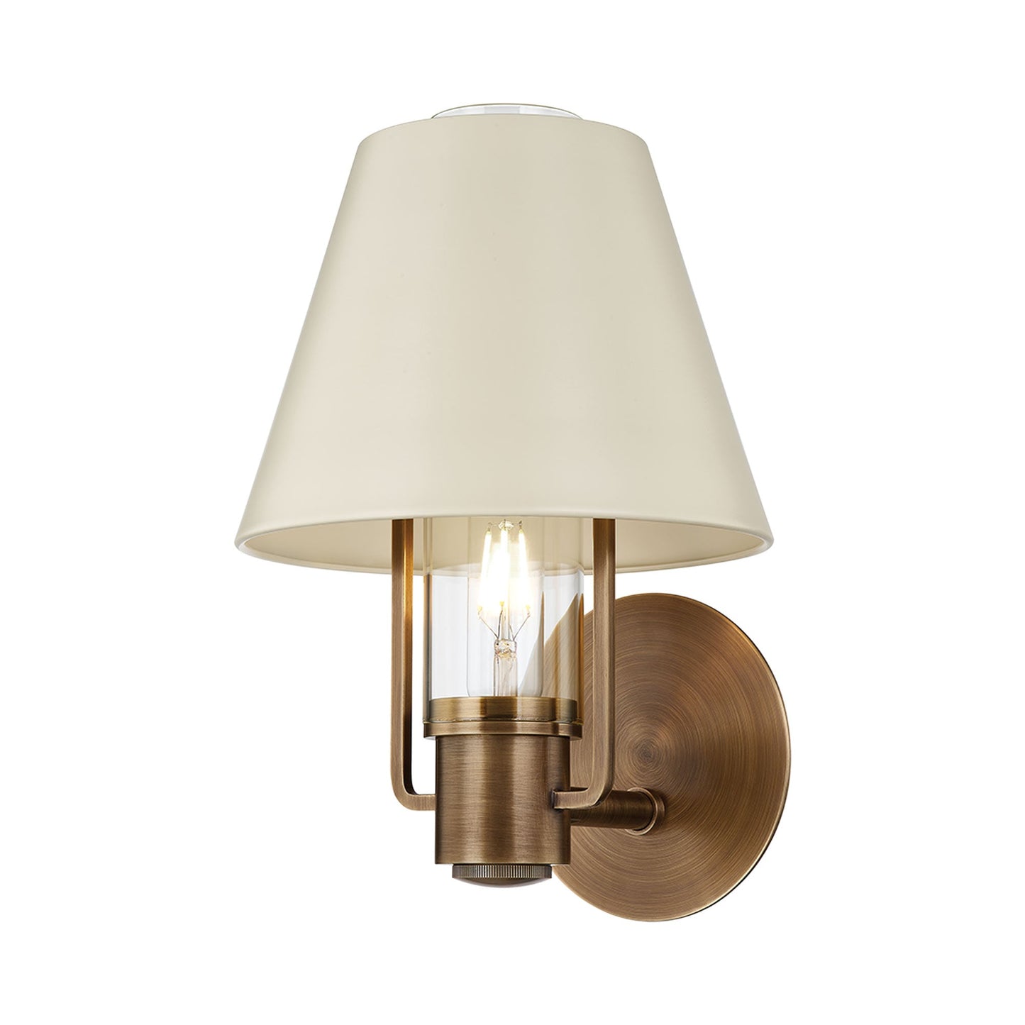 Kindle Wall Light in Patina Brass.