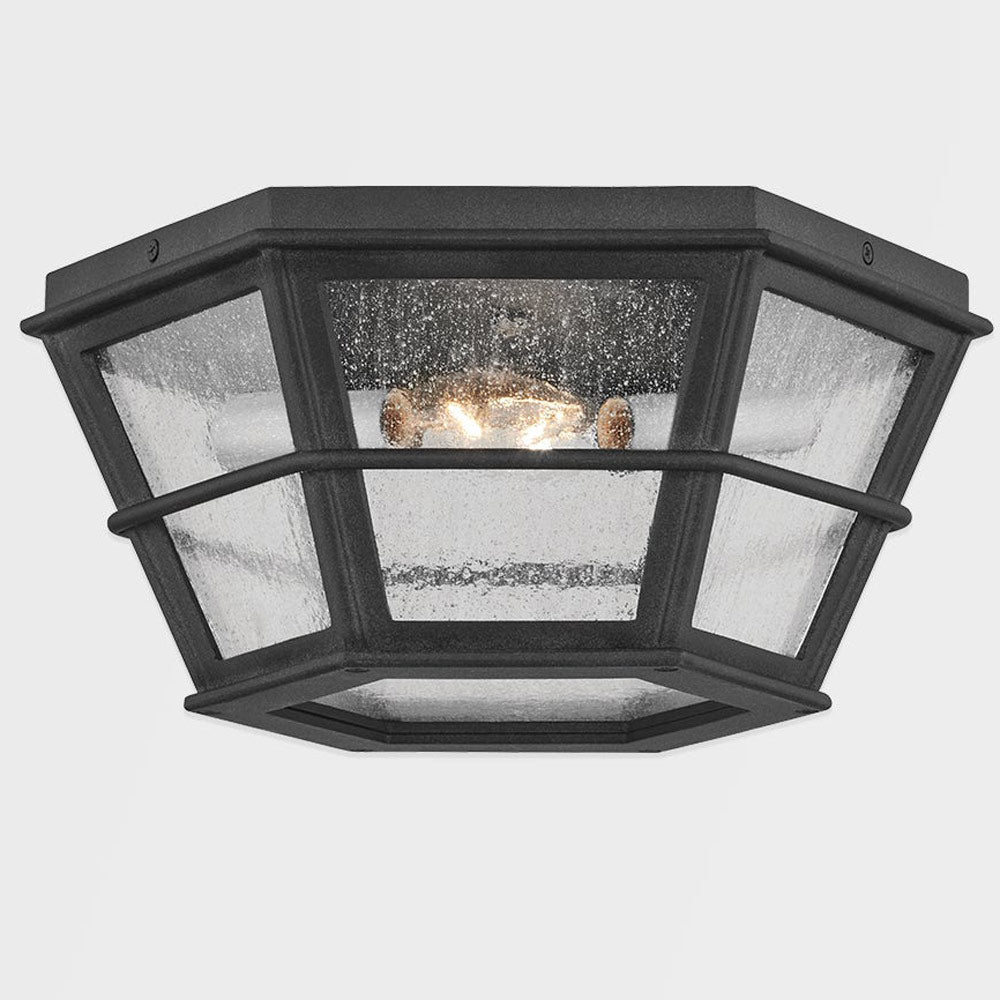 Lake County Outdoor Flush Mount Ceiling Light in Detail.