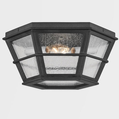 Lake County Outdoor Flush Mount Ceiling Light in Detail.