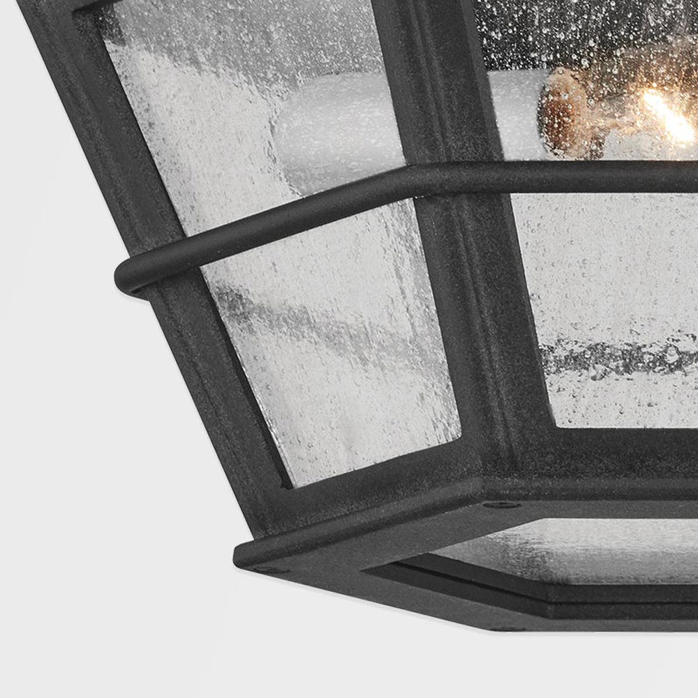 Lake County Outdoor Flush Mount Ceiling Light in Detail.