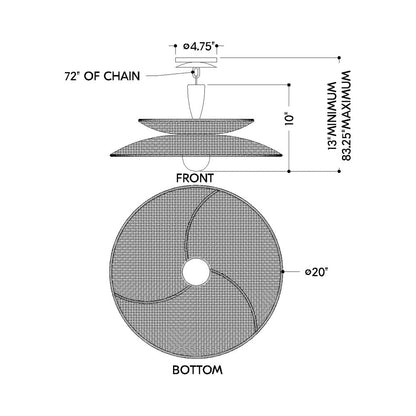 Landry Pendant Light - line drawing.