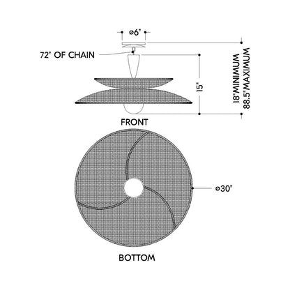 Landry Pendant Light - line drawing.
