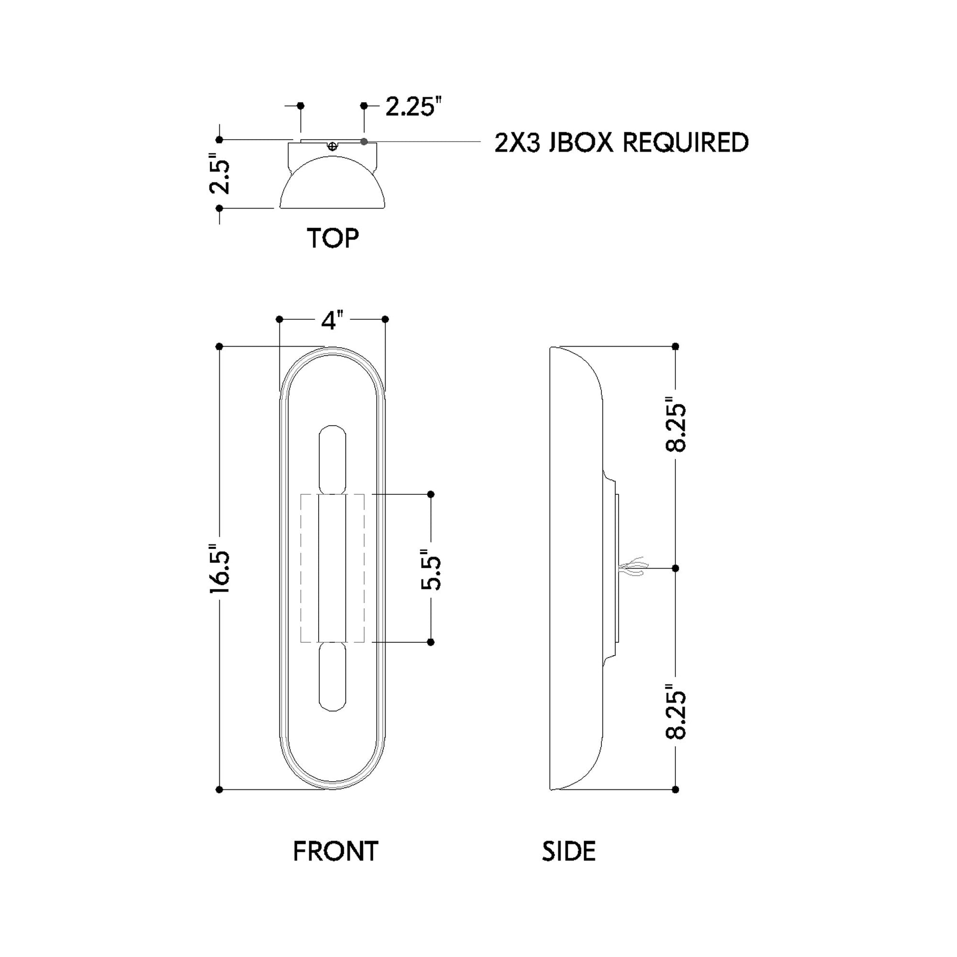 Lane Wall Light - line drawing.