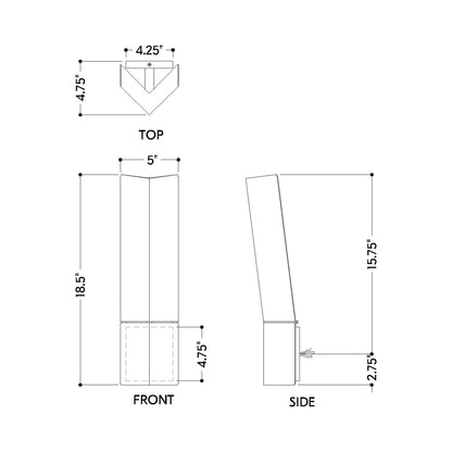 Lehi LED Wall Light - line drawing.