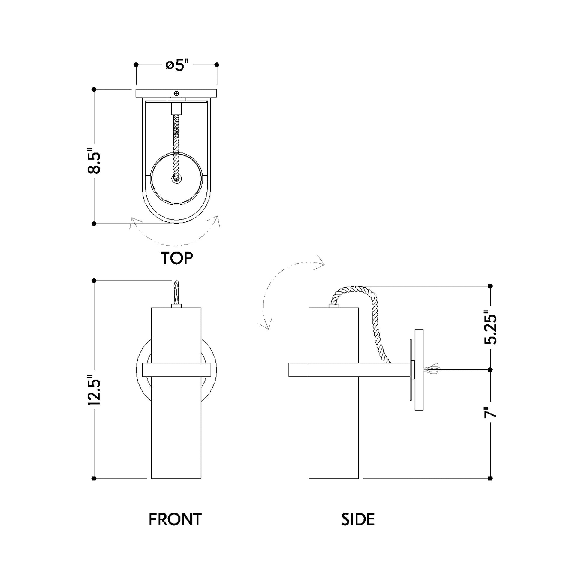 Lennox Wall Light - line drawing.