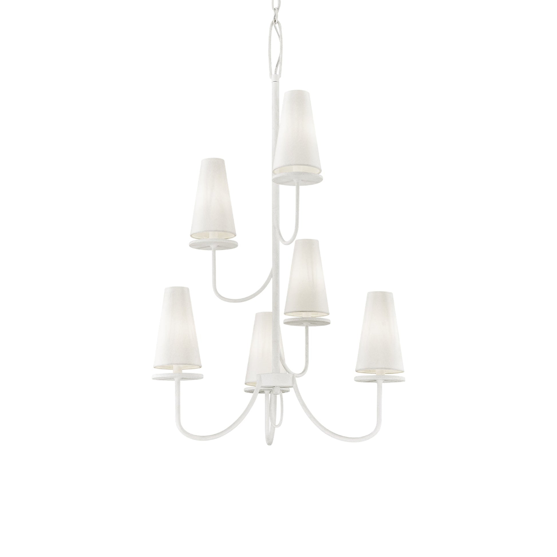 Marcel Multi Light Chandelier in Gesso White (6-Light).