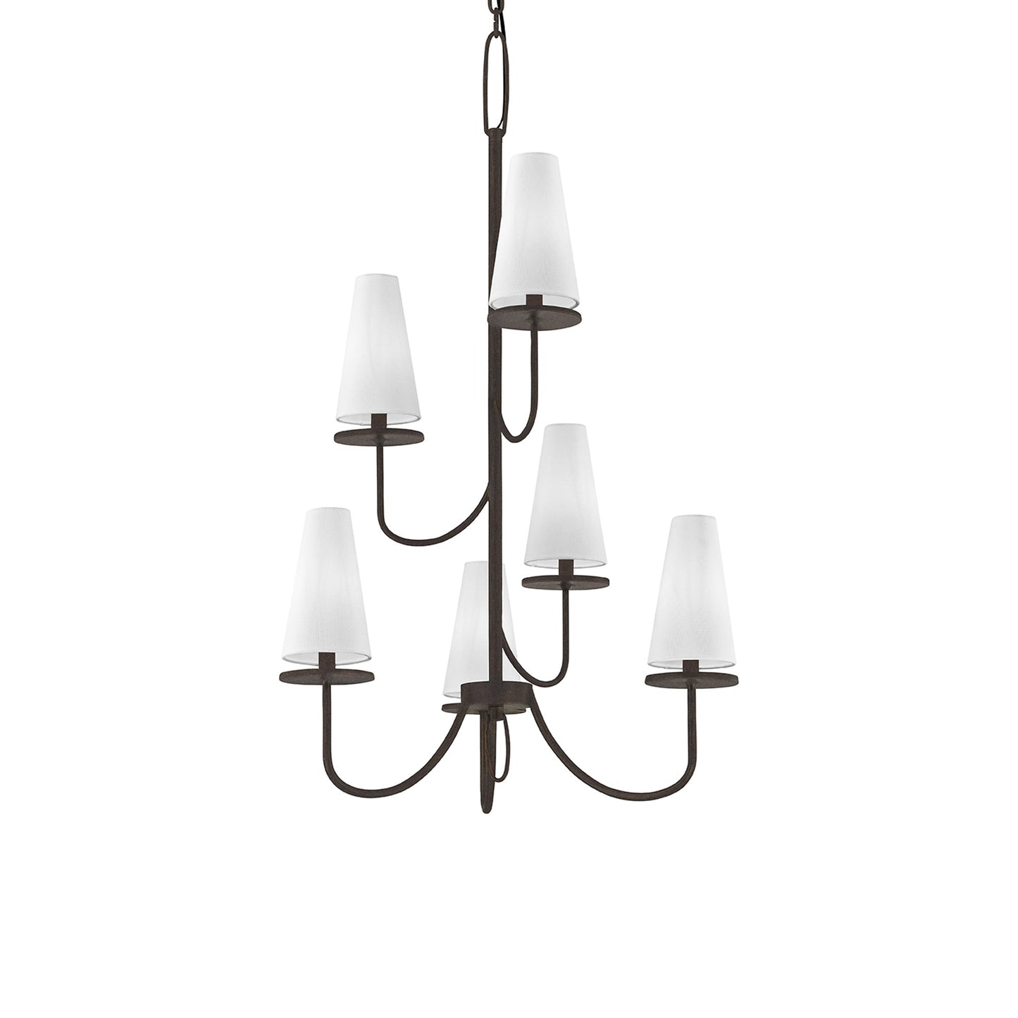 Marcel Multi Light Chandelier in Textured Bronze (6-Light).