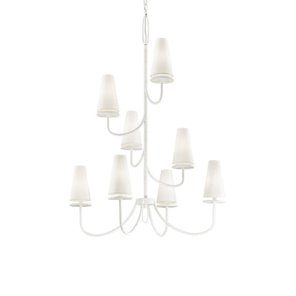 Marcel Multi Light Chandelier in Gesso White (8-Light).