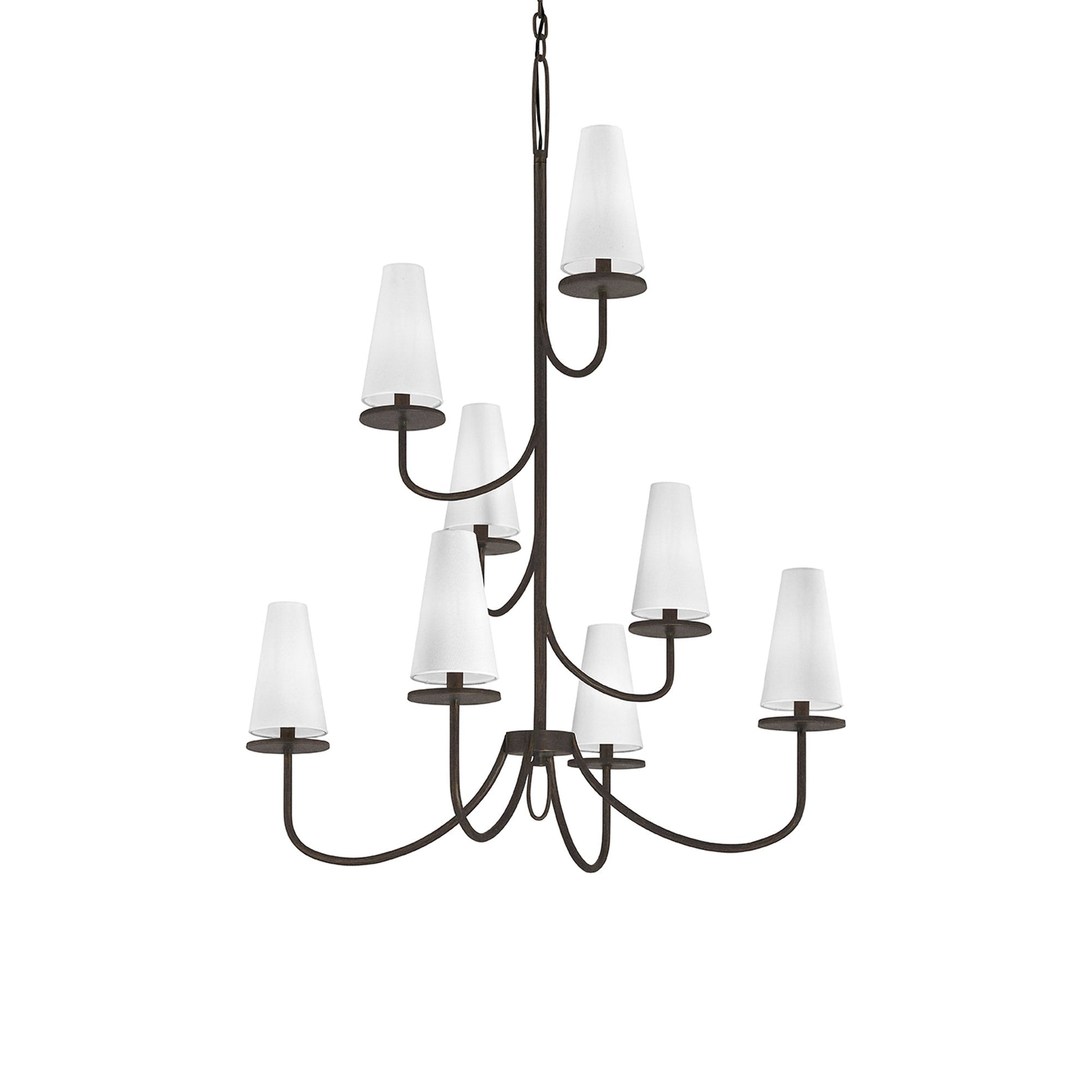 Marcel Multi Light Chandelier in Textured Bronze (8-Light).