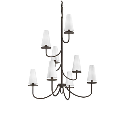 Marcel Multi Light Chandelier in Textured Bronze (8-Light).