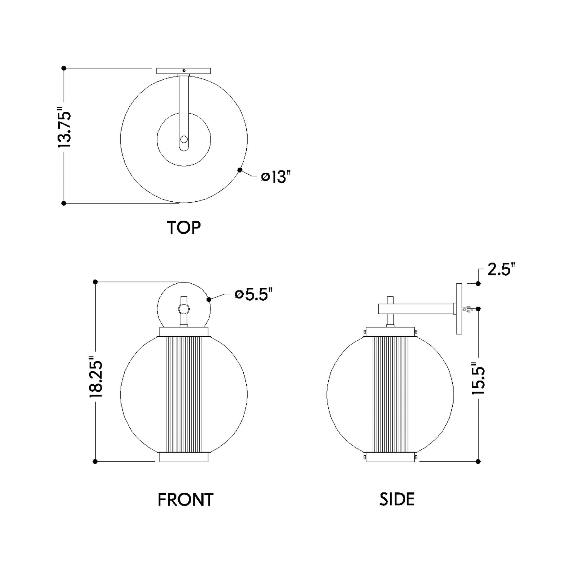 Marco Outdoor Wall Light - line drawing.