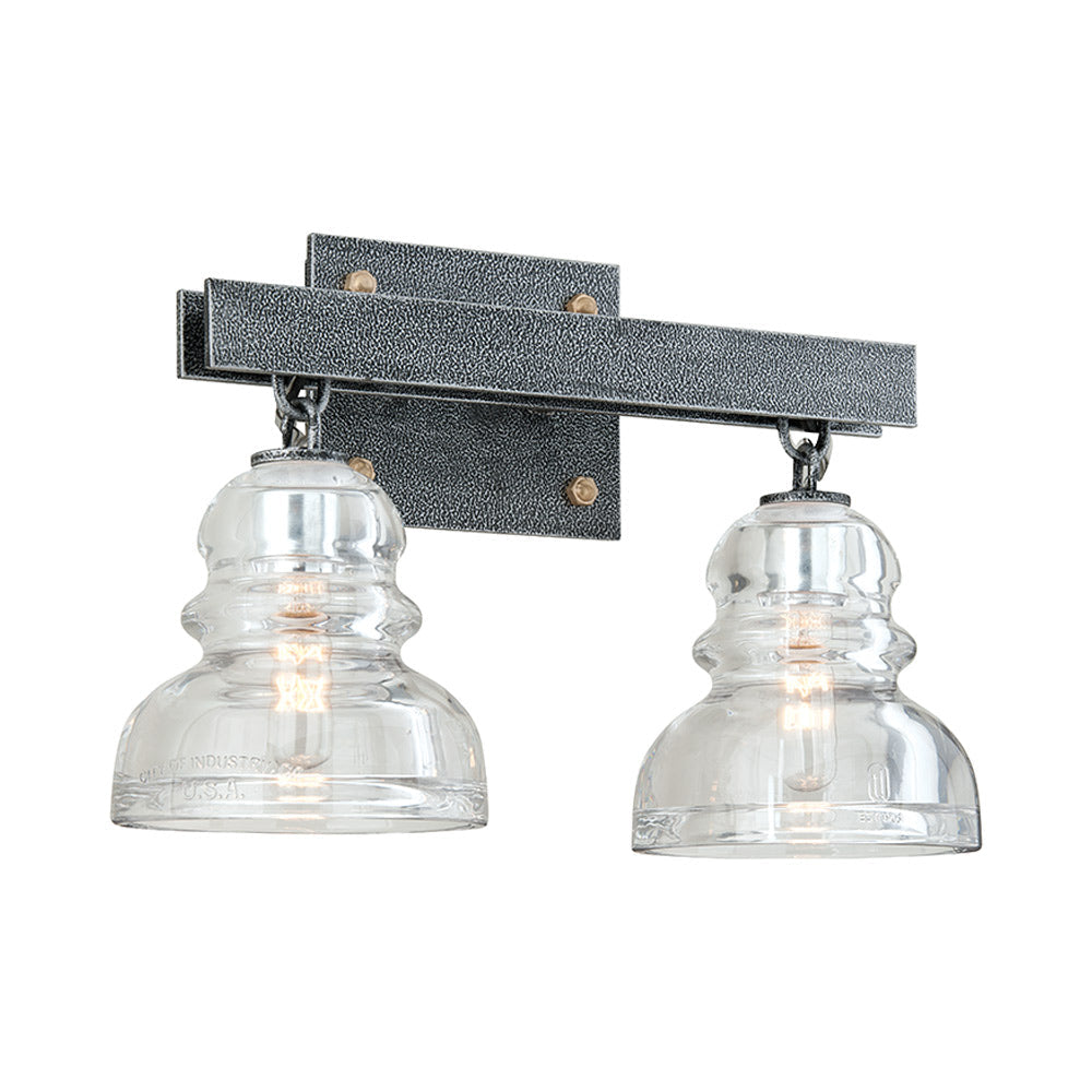 Menlo Park Bath Vanity Light in Old Silver (2-Light).