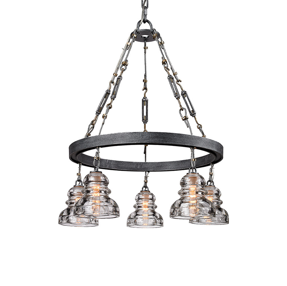 Menlo Park Chandelier in Old Silver (5-Light).