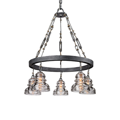 Menlo Park Chandelier in Old Silver (5-Light).