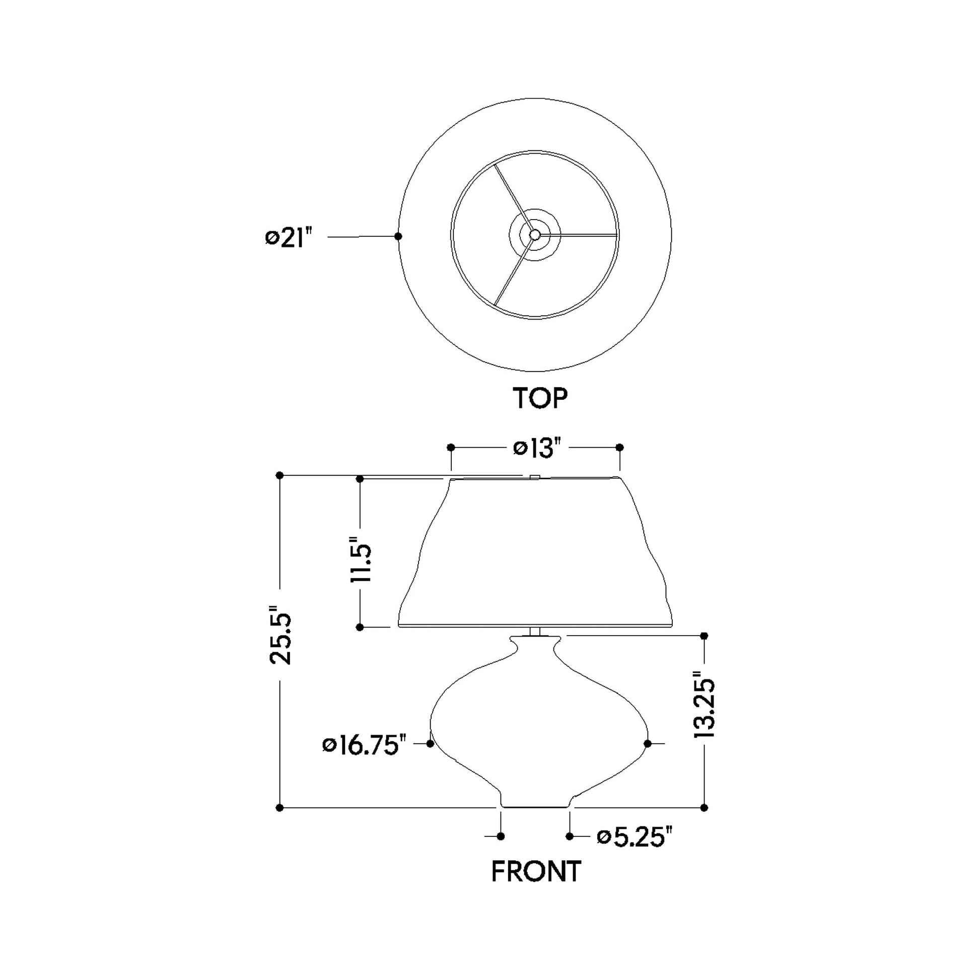 Nette Table Lamp - line drawing.