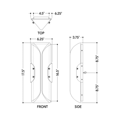 Nordic Wall Light - line drawing.