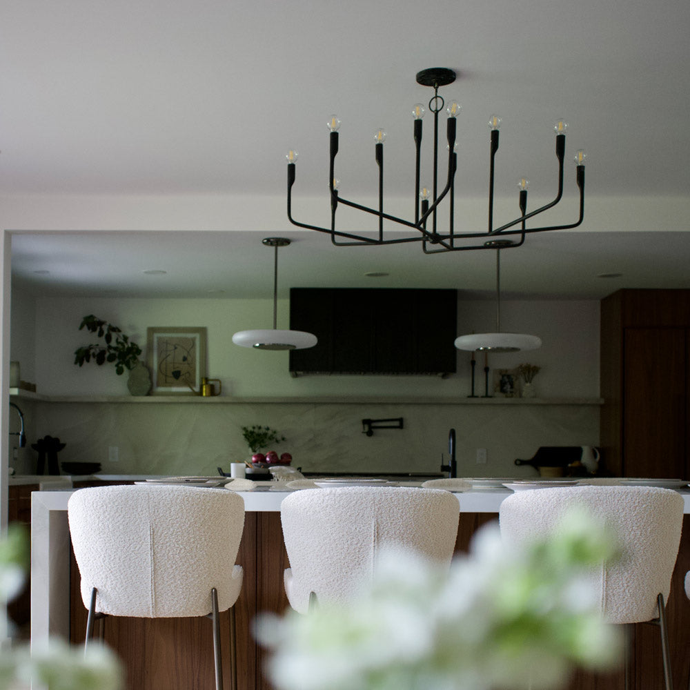 Norman Chandelier in kitchen.
