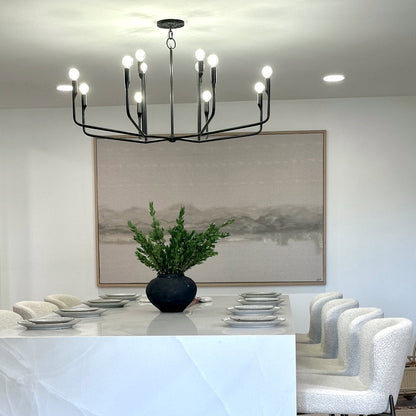 Norman Chandelier in dining room.