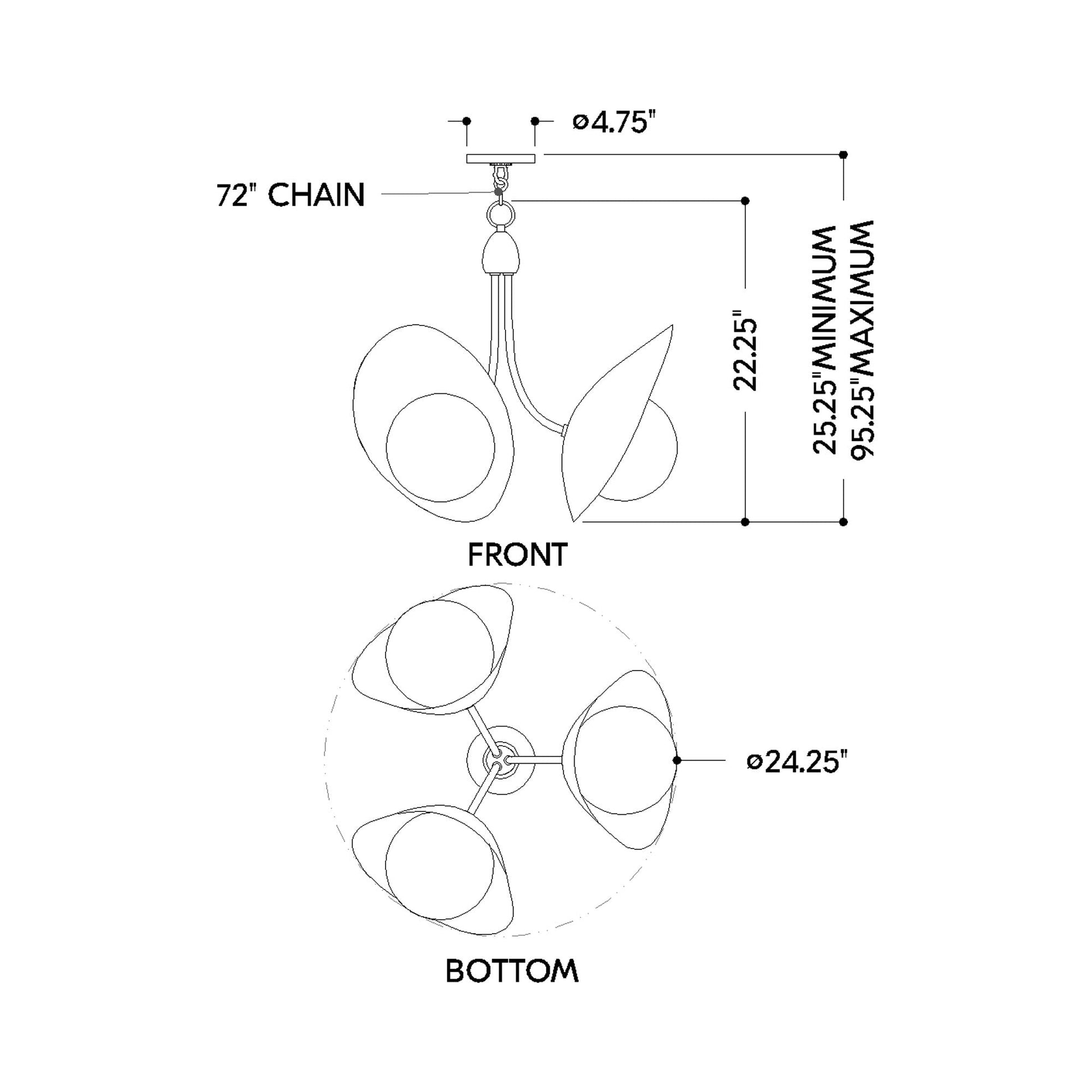 Olson Chandelier - line drawing.