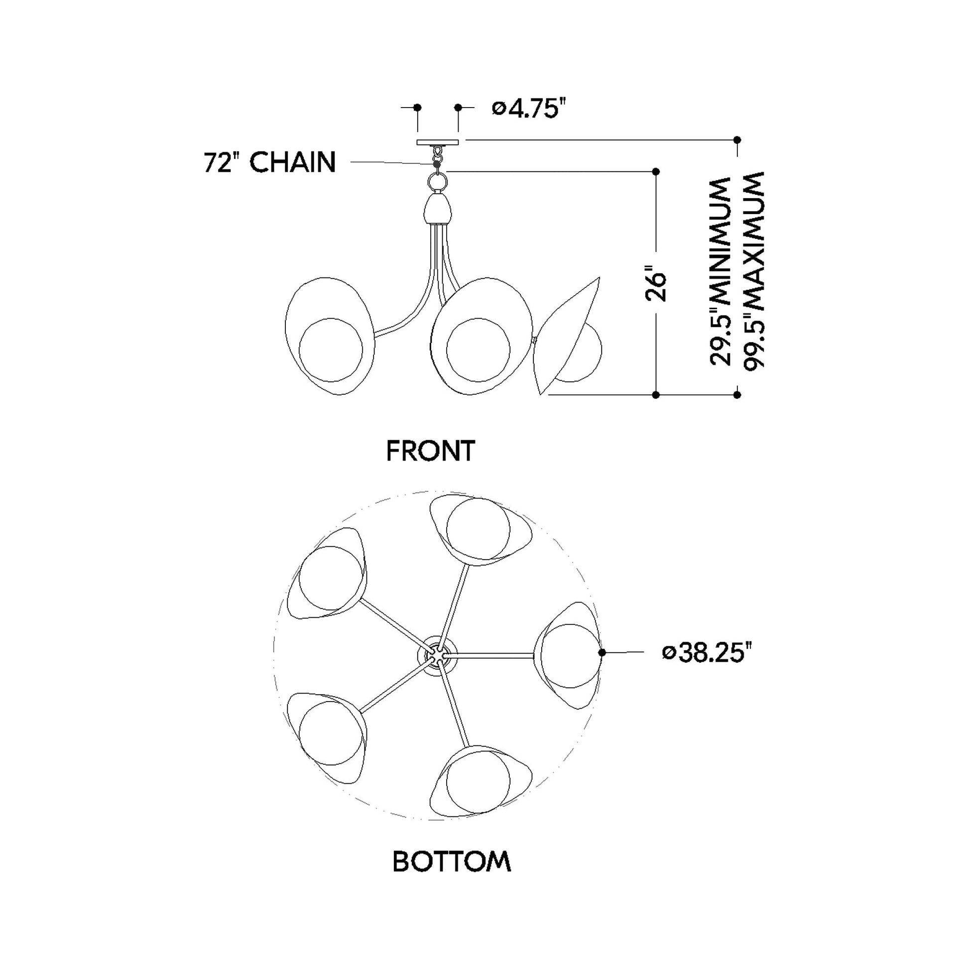 Olson Chandelier - line drawing.