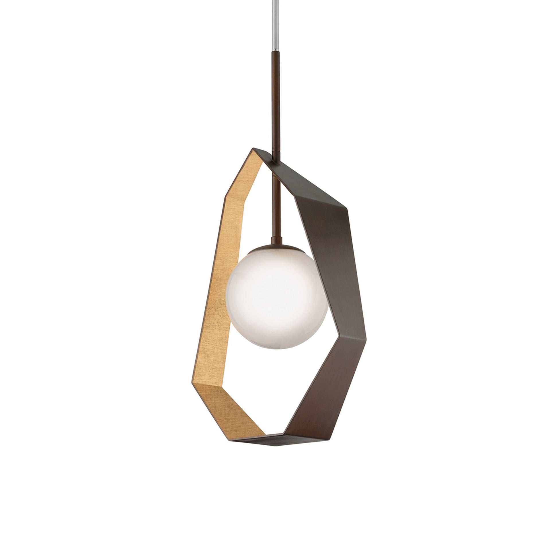 Origami Pendant Light in Bronze/Gold Leaf (34.75-Inch).