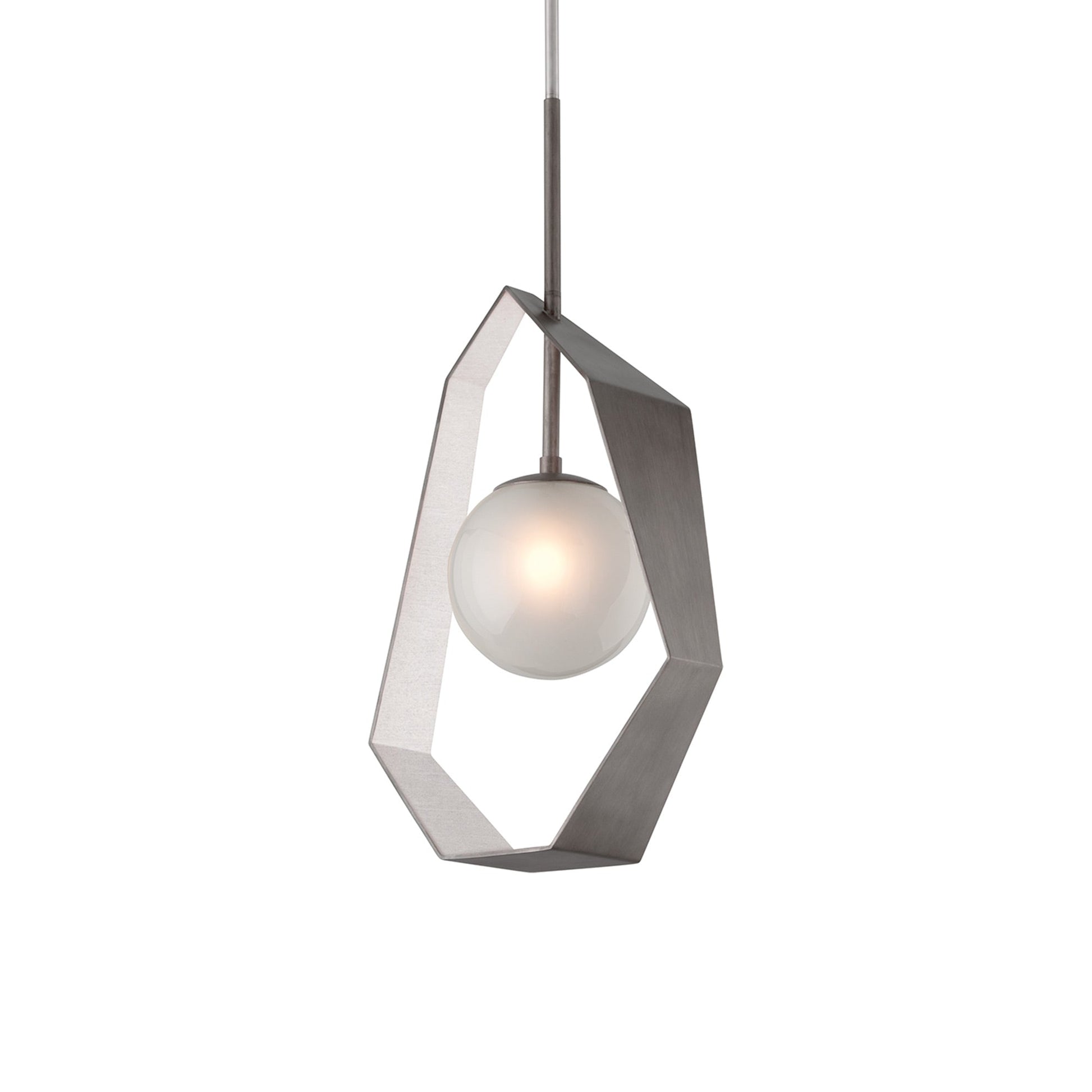 Origami Pendant Light in Graphite/Silver Leaf (34.75-Inch).