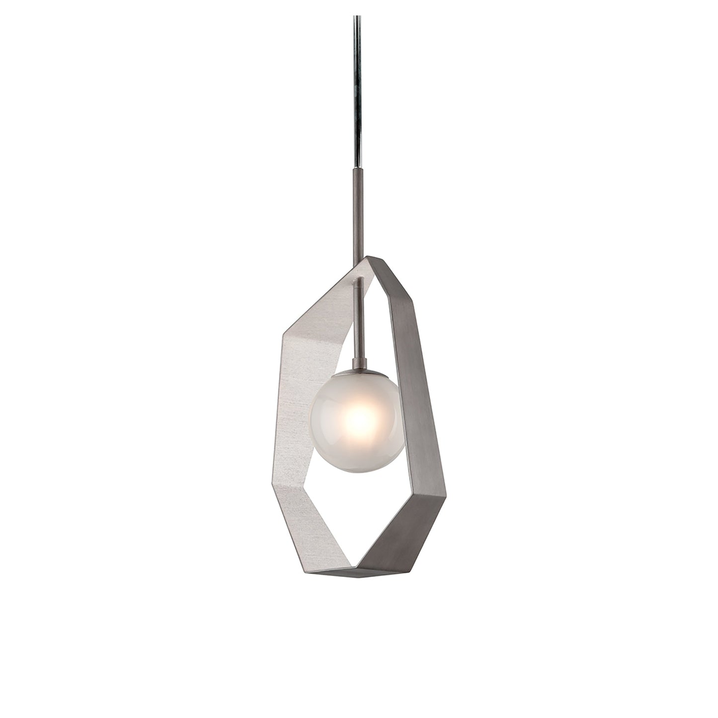 Origami Pendant Light in Graphite/Silver Leaf (24-Inch).