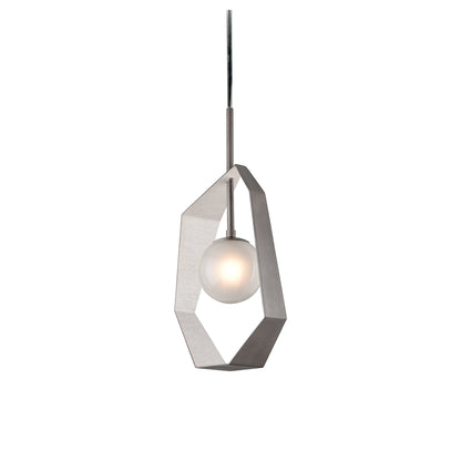 Origami Pendant Light in Graphite/Silver Leaf (24-Inch).