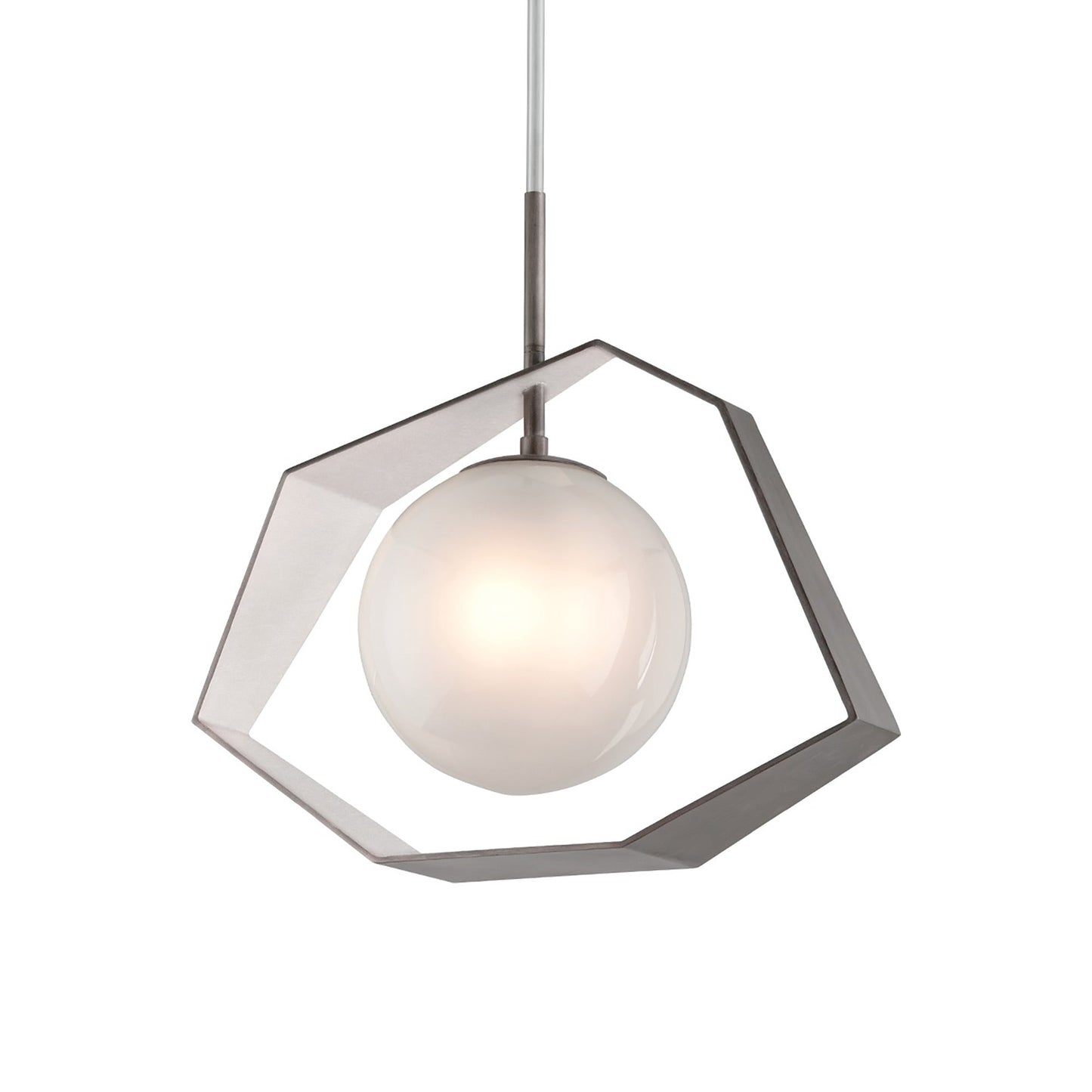Origami Pendant Light in Graphite/Silver Leaf (26-Inch).