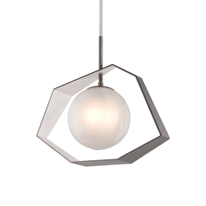 Origami Pendant Light in Graphite/Silver Leaf (26-Inch).