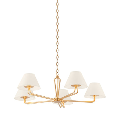Ozias Chandelier in Vintage Gold Leaf (5-Light).