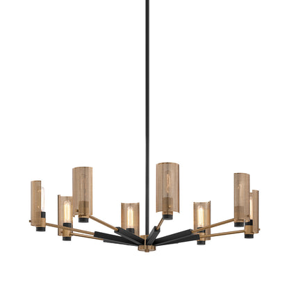 Pilsen Chandelier in Soft Off Black/Patina Brass (8-Light).