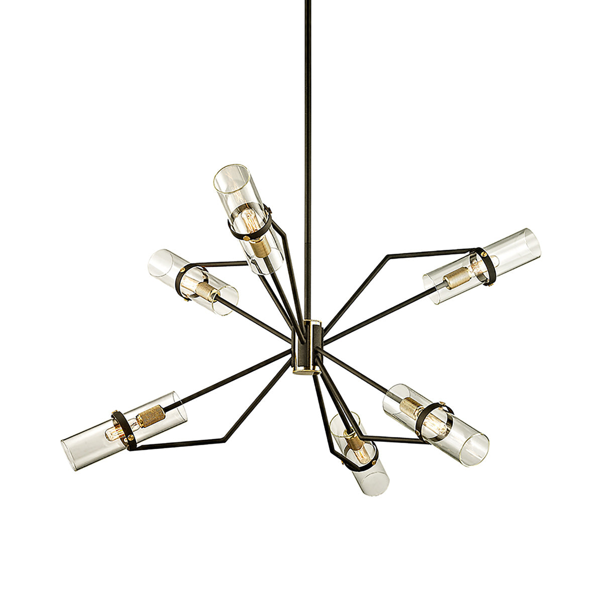 Raef Chandelier in Textured Bronze/Brushed Brass (Small).