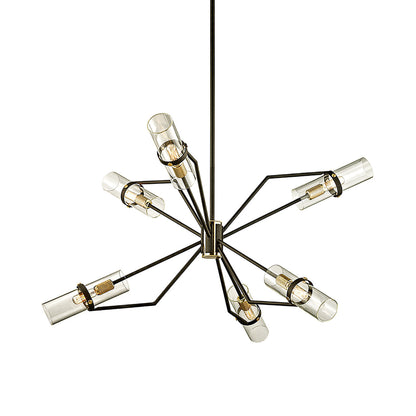 Raef Chandelier in Textured Bronze/Brushed Brass (Small).