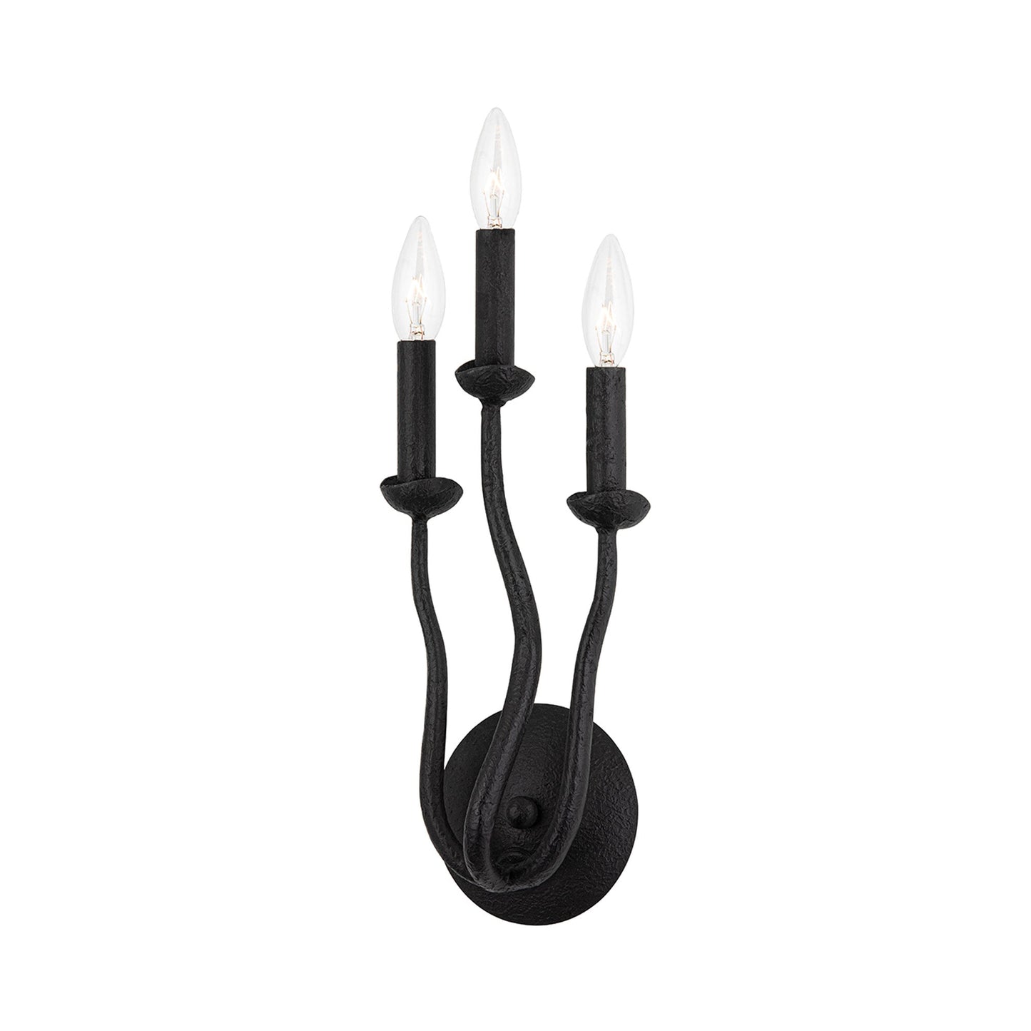 Reign Wall Light in Black Iron (3-Light).