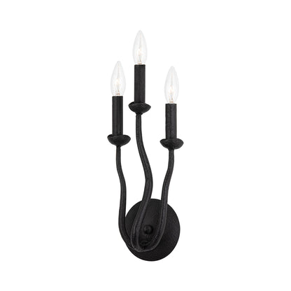 Reign Wall Light in Black Iron (3-Light).