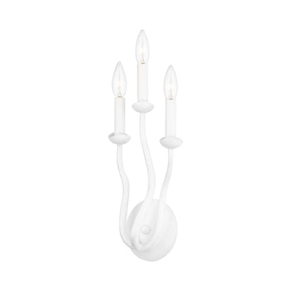Reign Wall Light in Gesso White (3-Light).