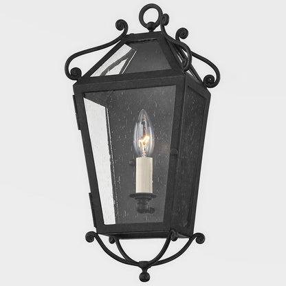 Santa Barbara County Outdoor Glass Wall Light in Detail.