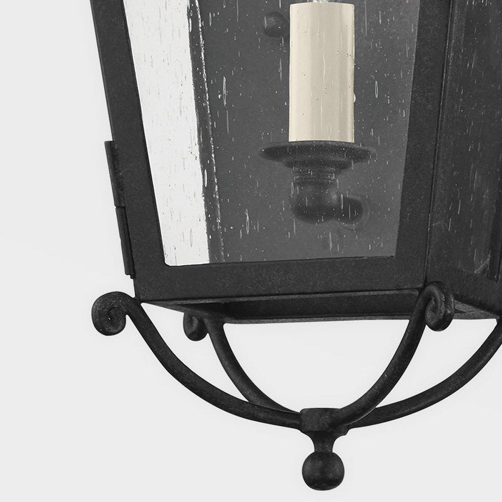 Santa Barbara County Outdoor Glass Wall Light in Detail.