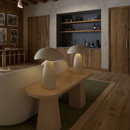 Soloma LED Rechargeable Table Lamp in living room.