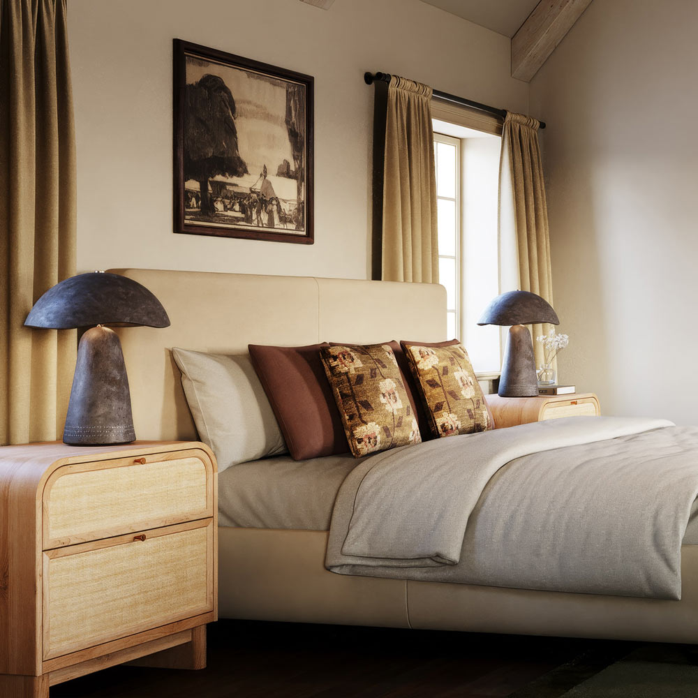 Soloma LED Table Lamp in bedroom.