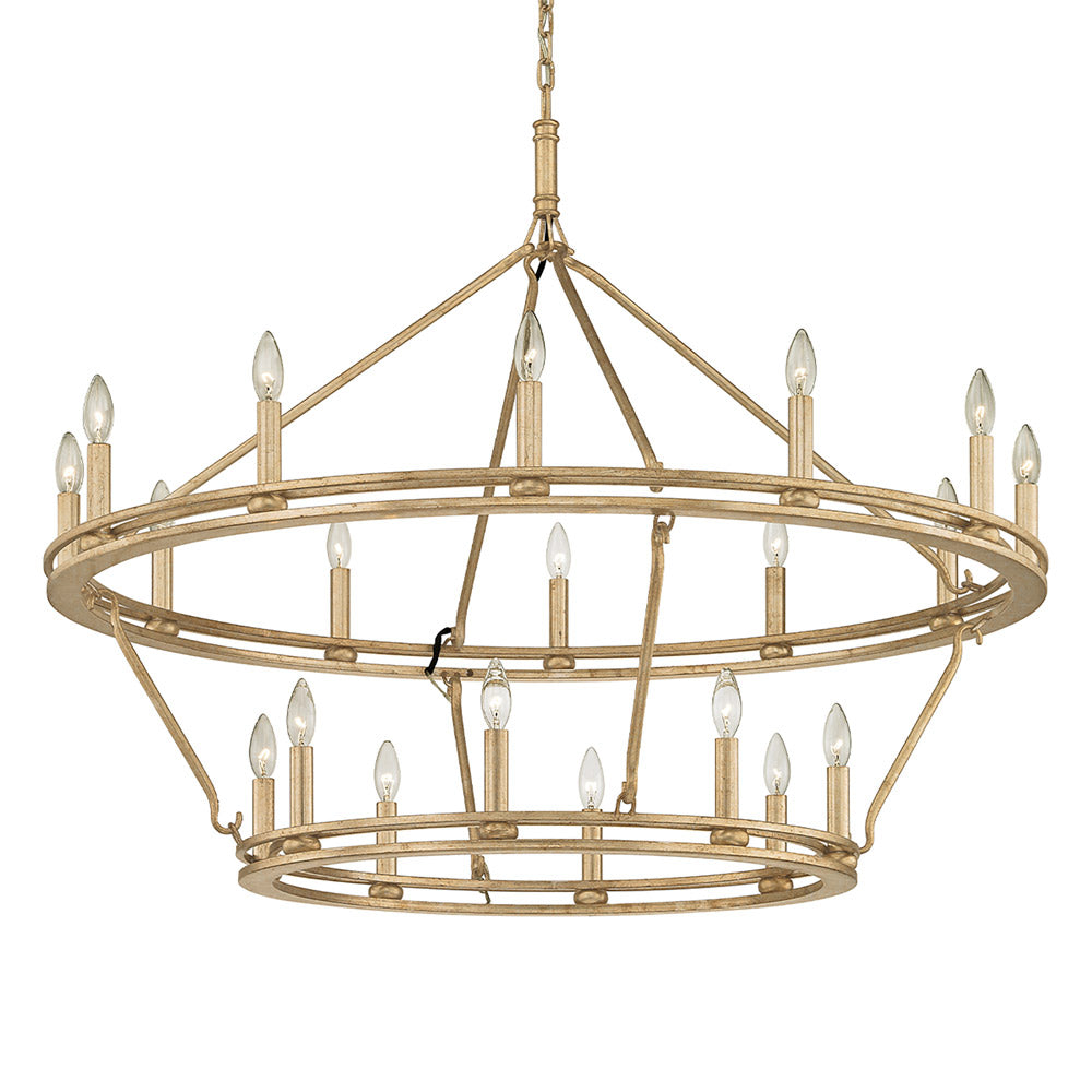 Sutton Chandelier in Champagne Silver Leaf (Medium/2-Tier).